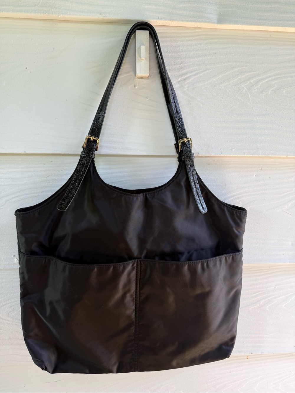 Michael Kors Black Nylon Tote with Gold-Tone Hardware